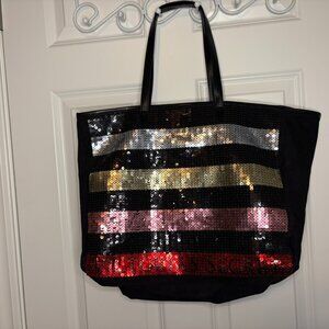Victoria’s Secret black sequined tote bag